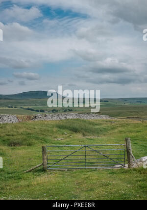 Fuß weg zu Pen-y-Gent am bewölkten Tag in North Yorkshire, England Stockfoto