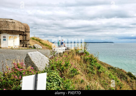 Ein WW2 Gun Emplacement bei Granville Stockfoto