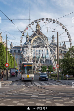 Blick auf den Hauptbahnhof von Antwerpen, Donnerstag, den 8. Juni 2017, Antwerpen, Belgien. Stockfoto