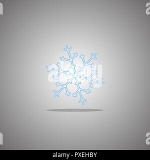 Blue snowflake auf grauem Hintergrund mit Farbverlauf. Vector Illustration. Stock Vektor