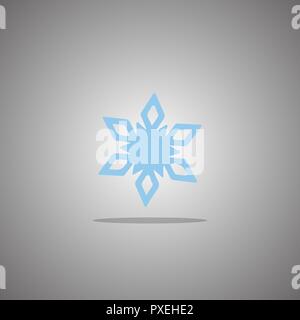 Blue snowflake auf grauem Hintergrund mit Farbverlauf. Vector Illustration. Stock Vektor