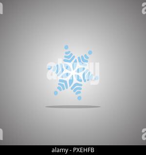 Blue snowflake auf grauem Hintergrund mit Farbverlauf. Vector Illustration. Stock Vektor
