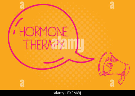 Konzeptionelle Handschrift, die Hormontherapie. Business Foto Text Verwendung von Hormonen in der Behandlung von Wechseljahrsbeschwerden. Stockfoto