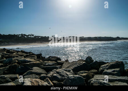 Ofir Beach in Portugal, Surf spot Stockfoto