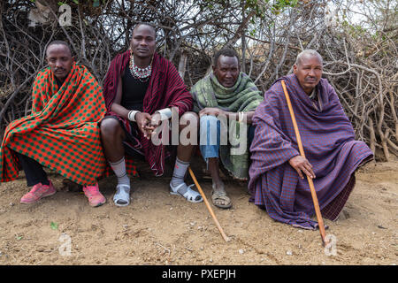 Wadatoga, Wadatooga, Datooga Stamm am Lake Eyasi in Tansania Stockfoto