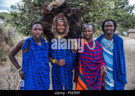 Maasai in der Ngorongoro Crater in Tansania Stockfoto