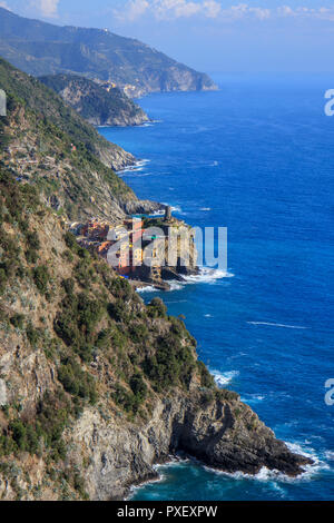 Fischerdorf Vernazza (Cinque Terre, Italien) Stockfoto