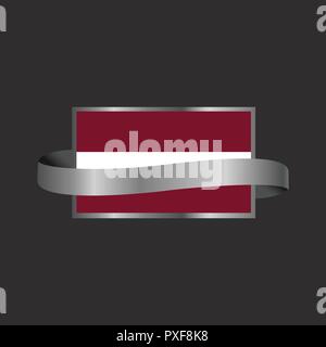 Lettland Flagge Ribbon Banner Design Stock Vektor