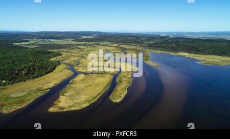 Luftaufnahmen von See Chobushi, Hokkaido, Japan Stockfoto