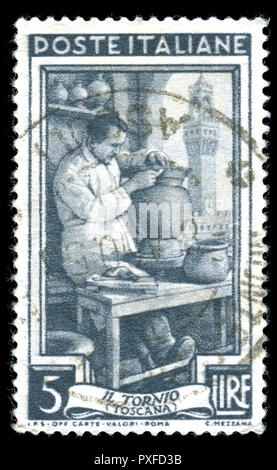 Poststempel Stempel aus Italien in der Serie in 1950 erteilt Stockfoto