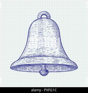 Bell. Hand Skizze gezeichnet Stock Vektor