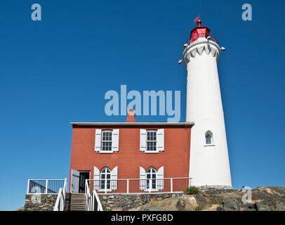 Fisgard Lighthouse auf Vancouver Island, in der Nähe von Victoria, British Columbia, Kanada. Stockfoto