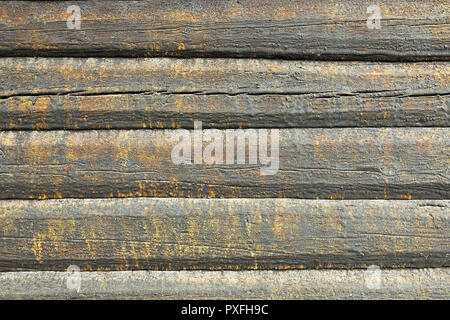 Holzhaus mit Pine tar, Textur für Ihr Design behandelt anmelden Stockfoto