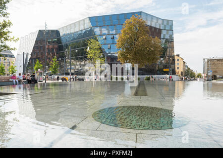 Platz der Alten Synagoge Gedenken Denkmal vor der Universität Freiburg Bibliothek, Freiburg im Breisgau, Baden-Württemberg, Deutschland Stockfoto