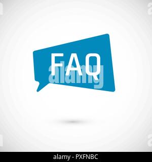 FAQ Symbol. Häufig gestellte Fragen als Sprechblase bat. Blauer Ball und Weiß. Element der Web Icon für mobile Konzept- und Webanwendungen. Vektor illustra Stock Vektor