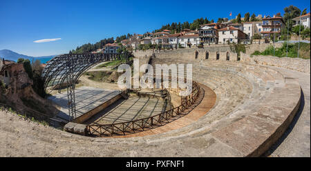 Alte römische Theater in Ohrid, Mazedonien Stockfoto