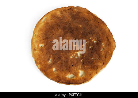 Runde pita Brot. Close-up. Auf weissem Hintergrund. Stockfoto