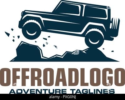 Off-road Car Logo, Safari, Expedition suv Offroader. Stock Vektor