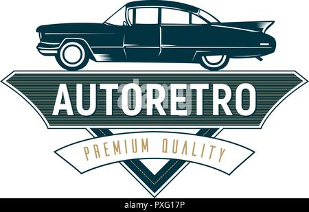 Retro Car Logo Template Design, Vintage logo Stil. Stock Vektor