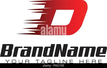 Schreiben Initial D Speed Logo Design Template Stock Vektor