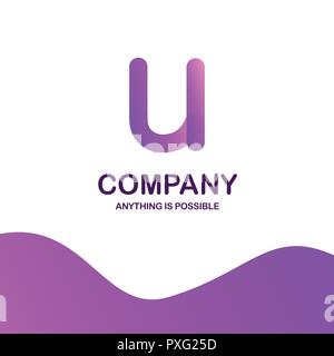 U Company Logo Design mit lila Thema Vektor Stock Vektor