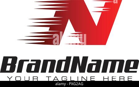 Schreiben Erste n Speed Logo Design Template Stock Vektor
