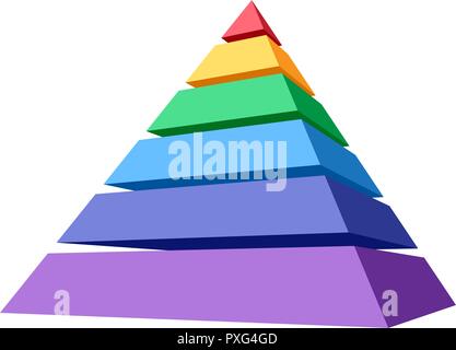 Stapel mit bunten Blöcken, die eine Pyramide. Abstrakte geometrische Element für Design Stock Vektor