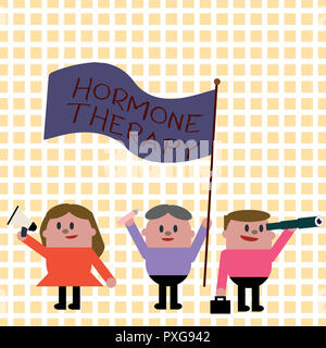 Konzeptionelle Handschrift, die Hormontherapie. Business foto Präsentation Verwendung von Hormonen in der Behandlung von Wechseljahrsbeschwerden. Stockfoto