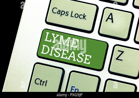 Handschrift Text schreiben Lyme Krankheit. Konzept Bedeutung Form von Arthritis durch Bakterien, die durch Zecken verbreitet werden, verursacht. Stockfoto
