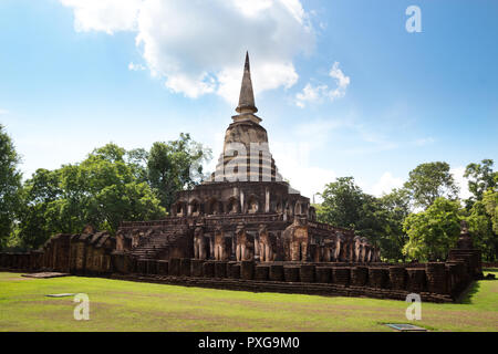 UNESCO-Weltkulturerbe Wat Chang Lom in Si Satchanalai Historical Park, Sukhothai, Thailand. Stockfoto