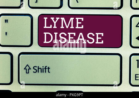 Wort schreiben Text Lyme Krankheit. Business Konzept für die Form von Arthritis durch Bakterien, die durch Zecken verbreitet werden, verursacht. Stockfoto