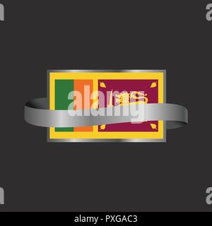 Sri Lanka Flagge Ribbon Banner Design Stock Vektor