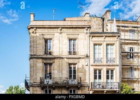 Alte Wohnhäuser in Bordeaux, Frankreich Stockfoto