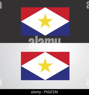 Saba Flagge Banner Design Stock Vektor