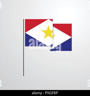 Saba wehende Flagge design Vector Stock Vektor