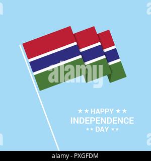 Gambia Independence day typografische Gestaltung mit Fahne Vektor Stock Vektor