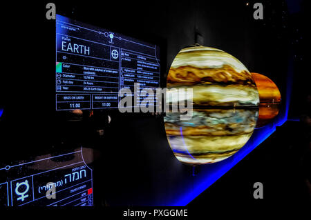 Sonnensystem Ausstellung Madatech, Israelischen Nationalen Museum der Wissenschaft Technologie und Raumfahrt, Haifa, Israel Stockfoto