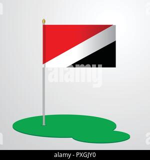 Fürstentum Sealand Flag Pole Stock Vektor