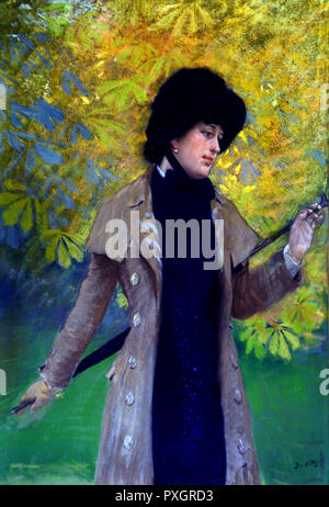 Giuseppe De Nittis (1846-1884) Die Dame mit der Ulster 1882 aus dem 19. Jahrhundert, Italien, Italienisch. Stockfoto