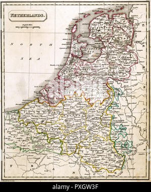 KARTE/NIEDERLANDE 1827 Stockfoto