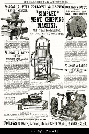 Werbung für Follows & Bates Windenmaschinen 1900er Stockfoto