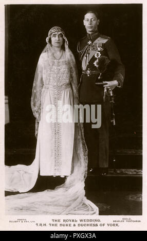 Lady Elizabeth Bowes-Lyonweds Albert, Herzog von York Stockfoto