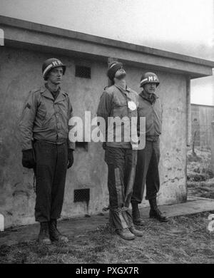 WW2 - Deutsches Kommando hingerichtet von der amerikanischen Militärpolizei Stockfoto