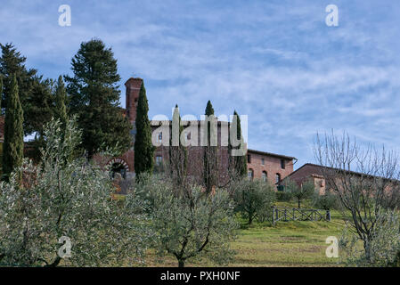 Einsiedelei von Monte Siepi auf der Website gibt es eine Kapelle, die nach dem Tod von San Galgano 1181 gebaut wurde, Italien Stockfoto