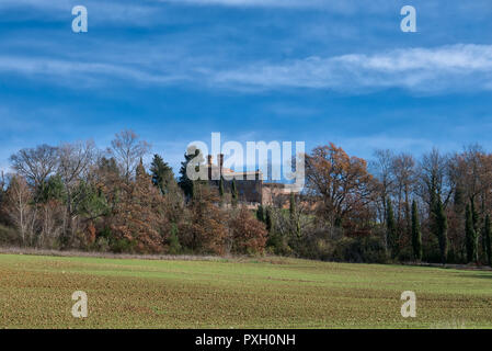 Einsiedelei von Monte Siepi auf der Website gibt es eine Kapelle, die nach dem Tod von San Galgano 1181 gebaut wurde, Italien Stockfoto