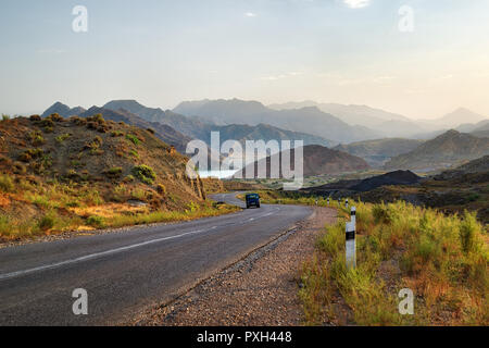 Untere Naryn River Canyon in Kirgisistan im August 2018 getroffen Stockfoto