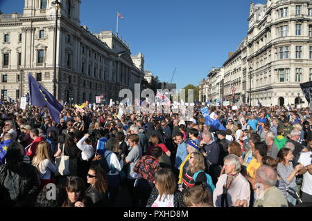 Die Abstimmung März für die Zukunft, London, 20. Oktober 2018. Stockfoto