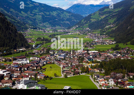 Skigebiet in Mayrhofen, Österreich Stockfoto