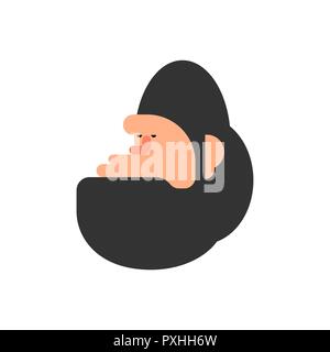 Australopithecus Kopf. Der prähistorische Mensch Gesicht. Homo Sapiens. Altsteinzeit Kerl Stock Vektor