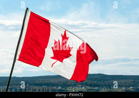 Die Flagge von Kanada, kanadische Flagge, Maple Leaf oder l'Unifolié. Stockfoto